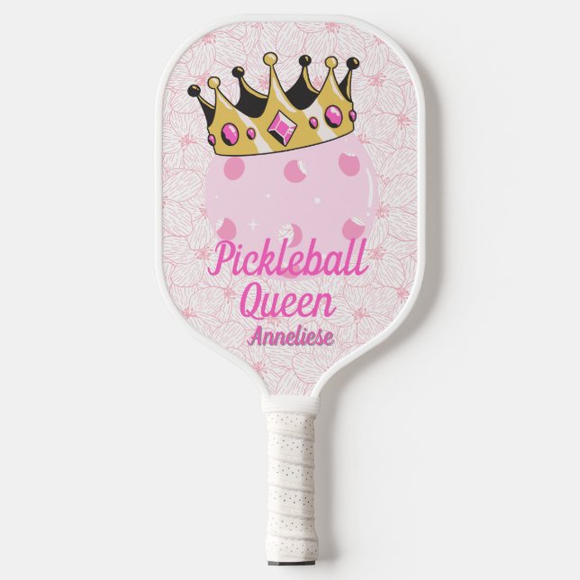 Raquette De Pickleball Personnalisé "Pickleball Queen" avec design Couron (Recto)