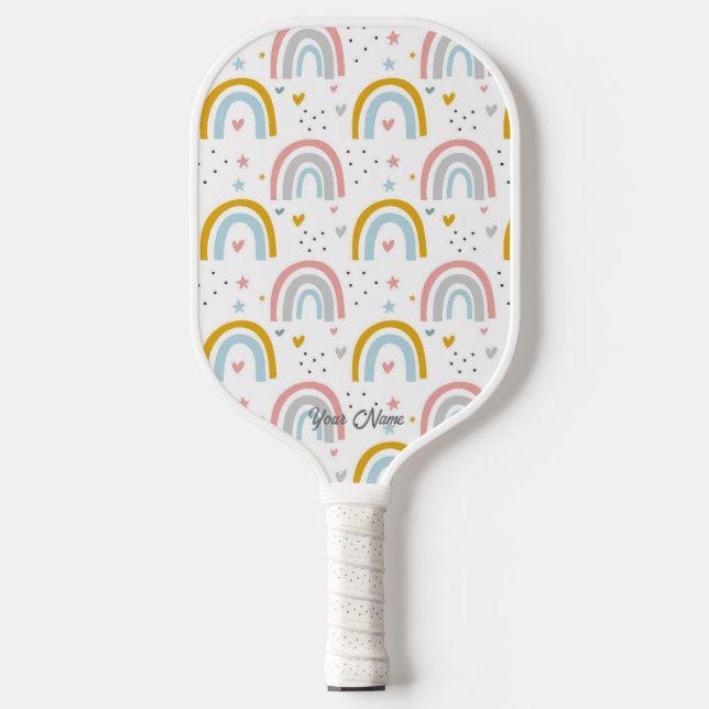 Raquette De Pickleball Personnalisé Votre Cute Arc En Ciel (Recto)