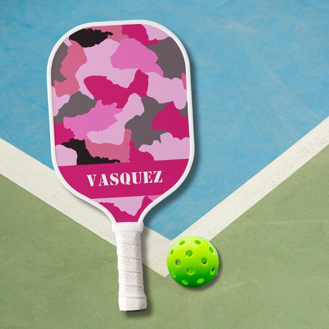 Raquette De Pickleball Personnaliser le camo rose | Camouflage rose (Créateur téléchargé)