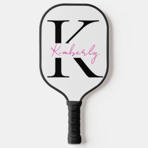 Raquette De Pickleball Personnaliser le nom du script Hot Pink