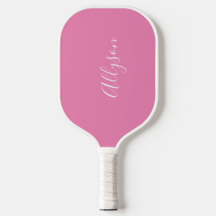 Raquette De Pickleball Personnaliser le nom, script blanc, vertical sur r