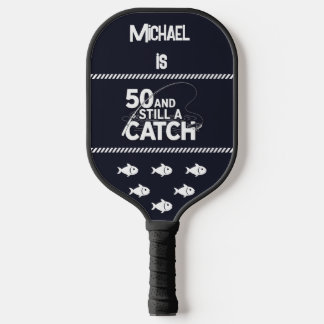 Raquette De Pickleball Personnaliser Nom Funny Fishing 50e anniversaire C