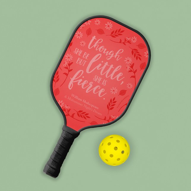 Raquette De Pickleball Petit Floral Rouge Mais Fierce William Shakespeare (Créateur téléchargé)