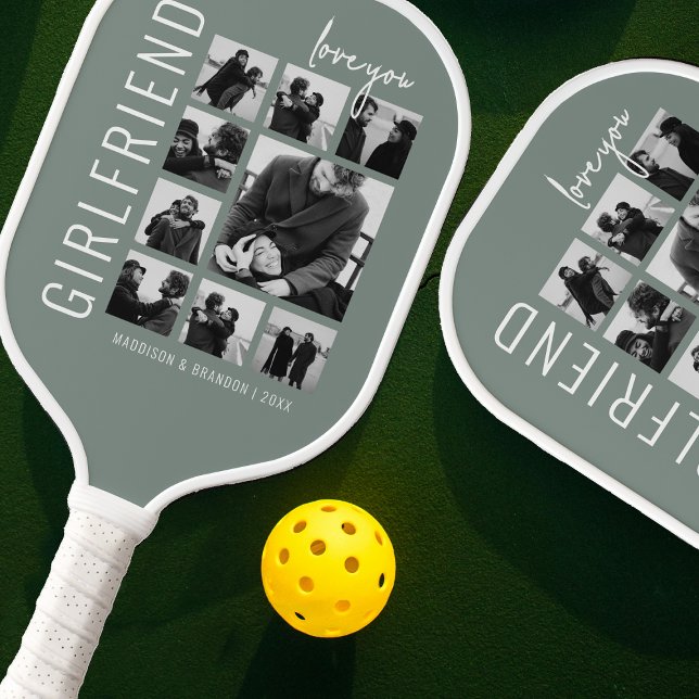 Raquette De Pickleball Petite amie | Vous aimez | Collage de photos (Créateur téléchargé)