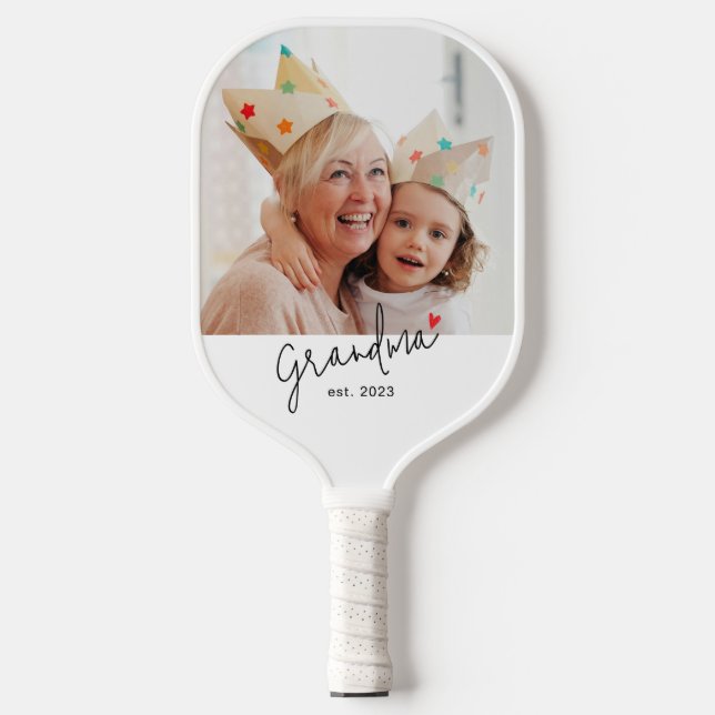 Raquette De Pickleball Photo de grand-mère établie avec un script amusant (Recto)