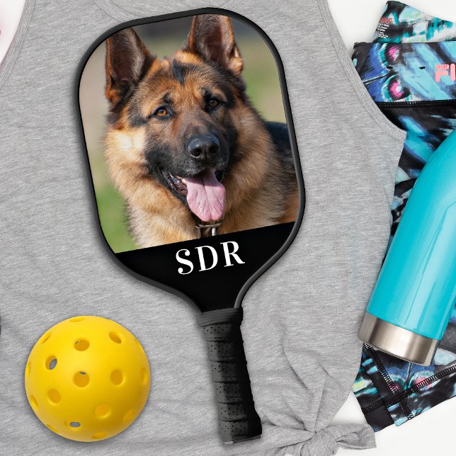 Raquette De Pickleball Photo personnalisée 3 monogramme initial (Créateur téléchargé)