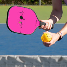 Pickleball Battement de cœur Rose Chaude Vert - No
