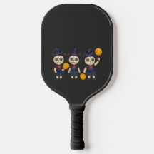 Pickleball Happy Halloween pour joueur avec fantôm