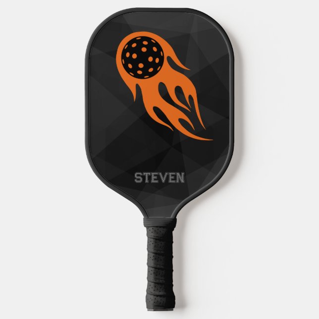Raquette De Pickleball Pickleball orange flamand personnalisé sur noir (Recto)