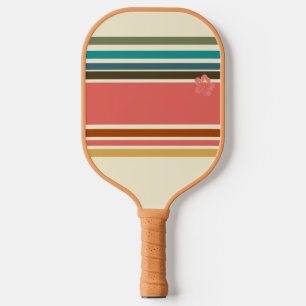 Raquette De Pickleball Pickleball Paddle Rétro Hibiscus Stripe