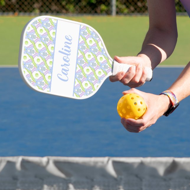 Raquette De Pickleball Pickleball Paddles de Jacquard d'aquarelle Preppy (Insitu)