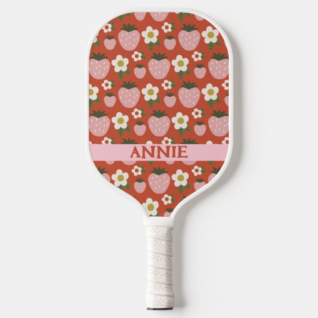 Raquette De Pickleball Pickleball personnalisé Paddle rouge fraise (Recto)
