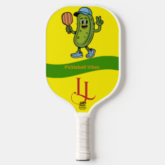 Raquette De Pickleball Pickleball Vibes Cartoon Pickle Paddle