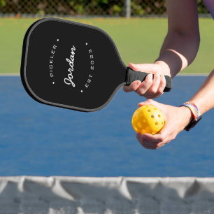 Raquette De Pickleball Pickler nom année Noir Blanc Personnalisé
