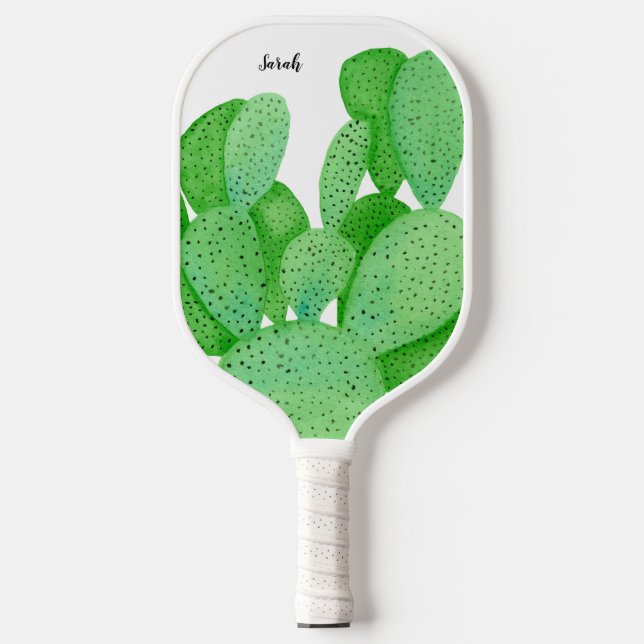Raquette De Pickleball Pickly Pear Cactus Script personnalisé (Recto)