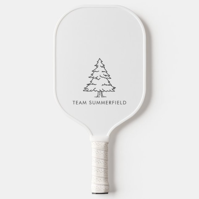Raquette De Pickleball Pine Tree Plaid Russe Nom de famille (Recto)