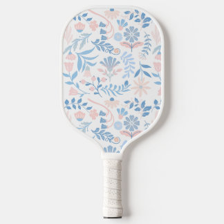 Raquette De Pickleball Pink blue boho floral cute trendy design 