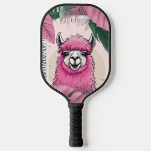 Raquette De Pickleball Pink Joyeux Lama souriant