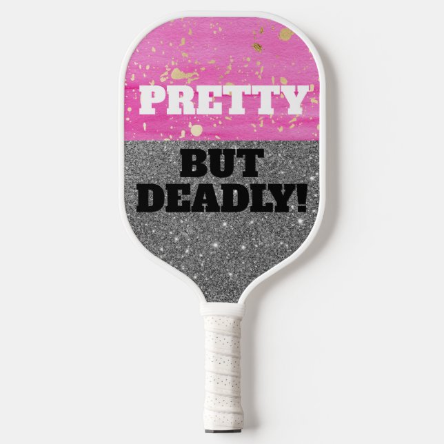 Raquette De Pickleball Pink Sparkle Drôle, Joli Mais Mort (Recto)