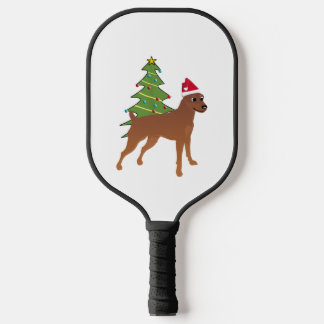 Raquette De Pickleball Pinscher miniature à Santa Hat (ancré)