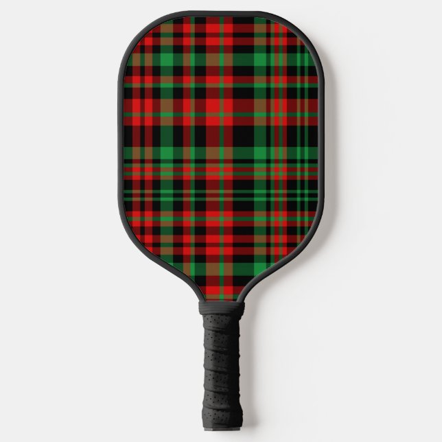 Raquette De Pickleball Plaid aux fraises - Rouge, Vert, Noir Plaid (Recto)