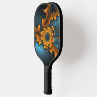 Raquette De Pickleball Planche à roulettes en art fractal orange bleu abs