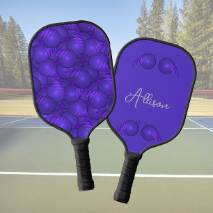 Raquette De Pickleball Planètes violettes et éclairs, coutume