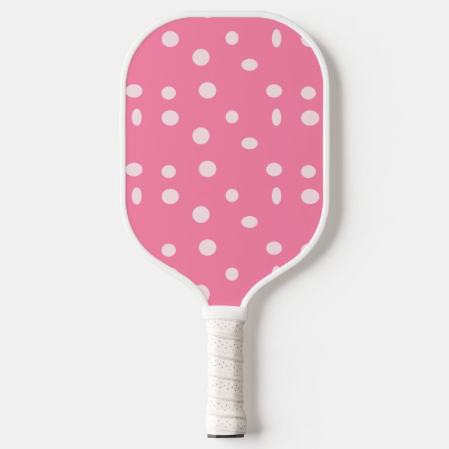 Raquette De Pickleball Pois rose pâle sur rose (Recto)