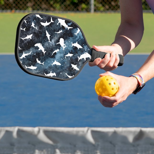 Raquette De Pickleball Poisson de requin ombre blanche sur la galaxie noi (Insitu)
