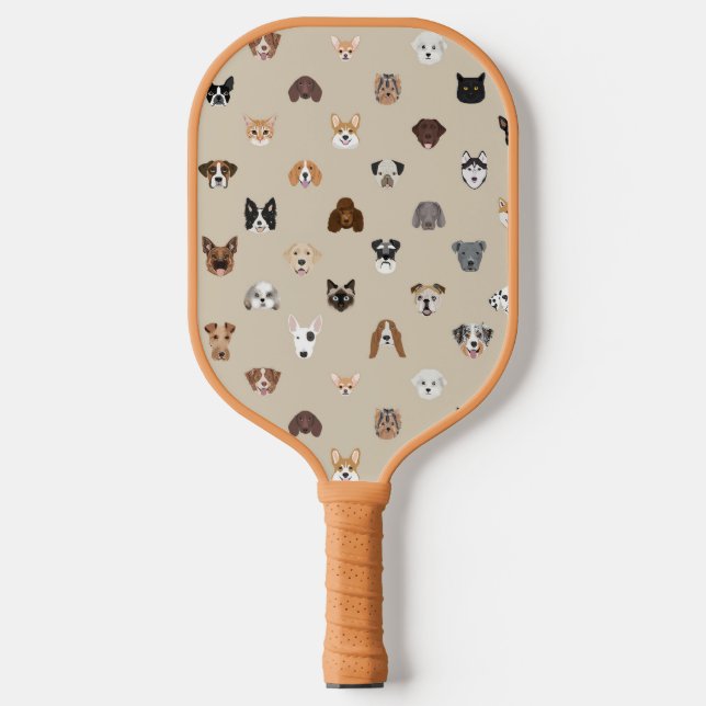Raquette De Pickleball Portraits de chiens mignons (Recto)