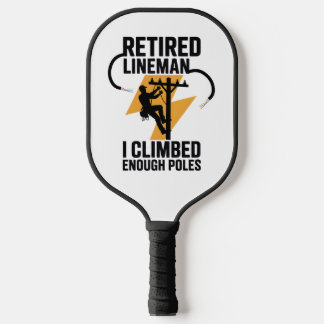 Raquette De Pickleball Power Line Worker Black Gold Lightning Graphic