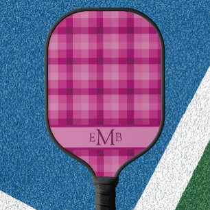 Raquette de pickleball prépa carreaux roses