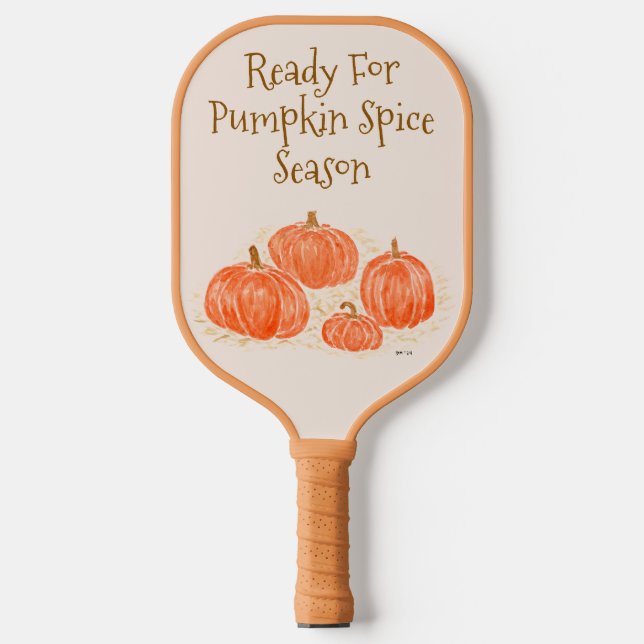 Raquette De Pickleball Prêt pour le Citrouille d'aquarelle de saison des  (Recto)