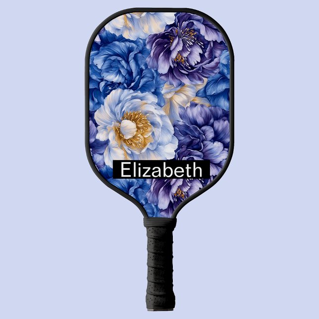 Raquette De Pickleball Pretty Blue Peony Personalized (Créateur téléchargé)