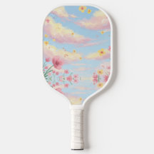 Pretty rose esthétique floral pickleball paddle