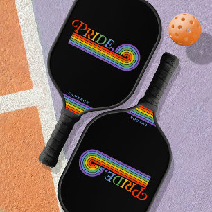 Raquette De Pickleball Pride Rainbow LGBTQ Nom personnel personnalisé