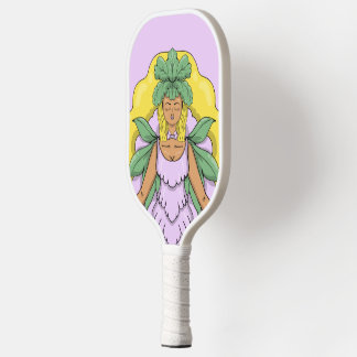 Raquette De Pickleball Princesse Fleur Florale Feuilles Forêt Elfes