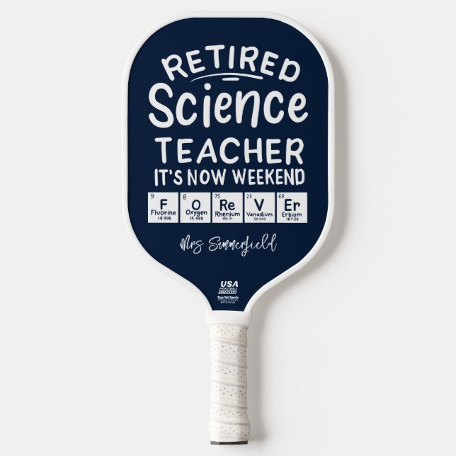 Raquette De Pickleball Professeur de sciences à la retraite C'est le week (Recto)