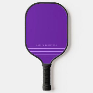 Raquette De Pickleball Purple Simple Minimal Lavender Nom Personnalisé
