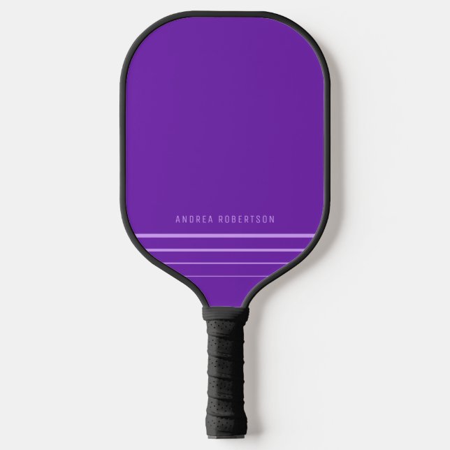 Raquette De Pickleball Purple Simple Minimal Lavender Nom Personnalisé (Recto)
