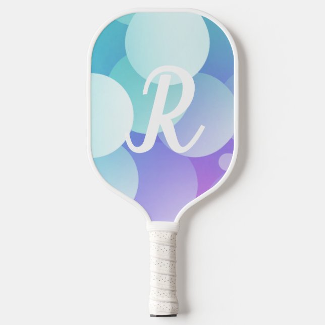 Raquette De Pickleball R Nom Pickleball Paddle Purple Blue Bubble Moderne (Recto)