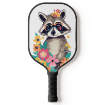 Raccoon avec lunettes Pickleball personnalisé Padd