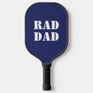 Raquette De Pickleball Rad Papa marine bleu bleu bleu typographie moderne