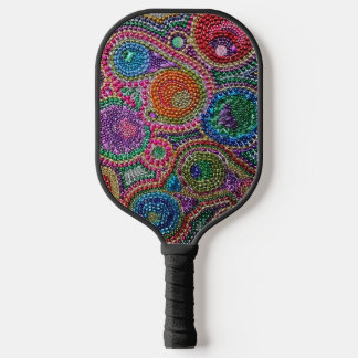 Raquette De Pickleball Rainbow Mardi Gras Bead Art 