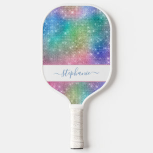 Raquette De Pickleball Rainbow Sparkle Parties scintillant Girly Glam Per