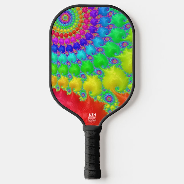 Raquette De Pickleball Rainbow Swirl - USA Pickle Ball approuvé paddle (Recto)