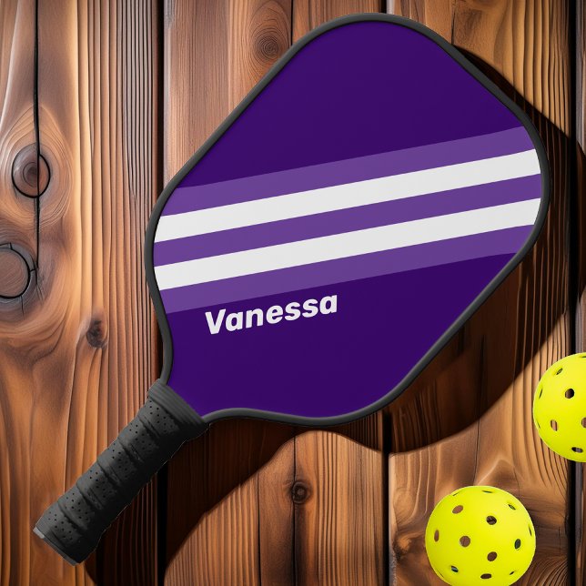 Raquette De Pickleball Rayures de bosquet de vigne de raisin rétro avec n (Créateur téléchargé)