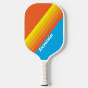 Raquette De Pickleball Rayures de mer en éventail sportif avec nom