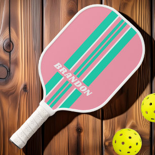 Raquette De Pickleball Rayures de rallye nostalgiques de brise de plage a