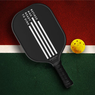 Raquette De Pickleball Rayures Modernes Retraite Retraité Prêt à Dinker